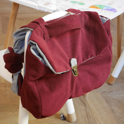 Cartable en tissu upcyclé