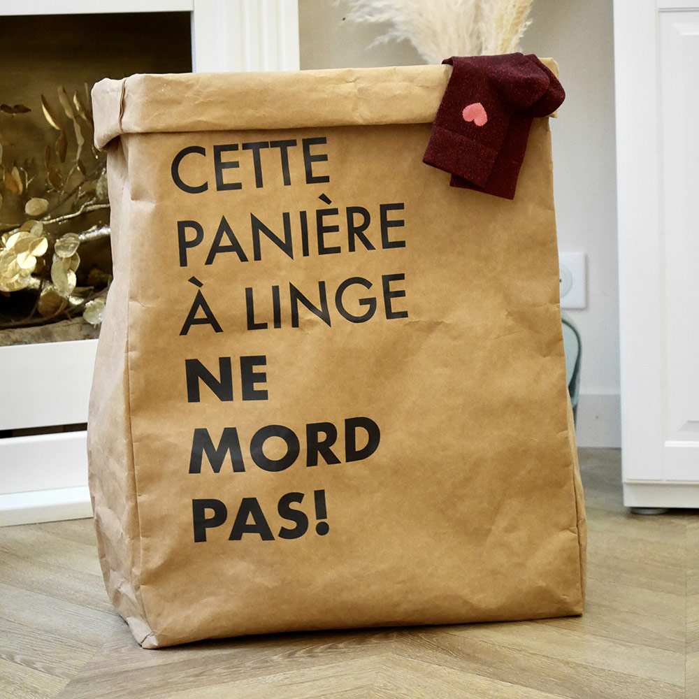 Panière à linge en cuir végétal XL – Image 2