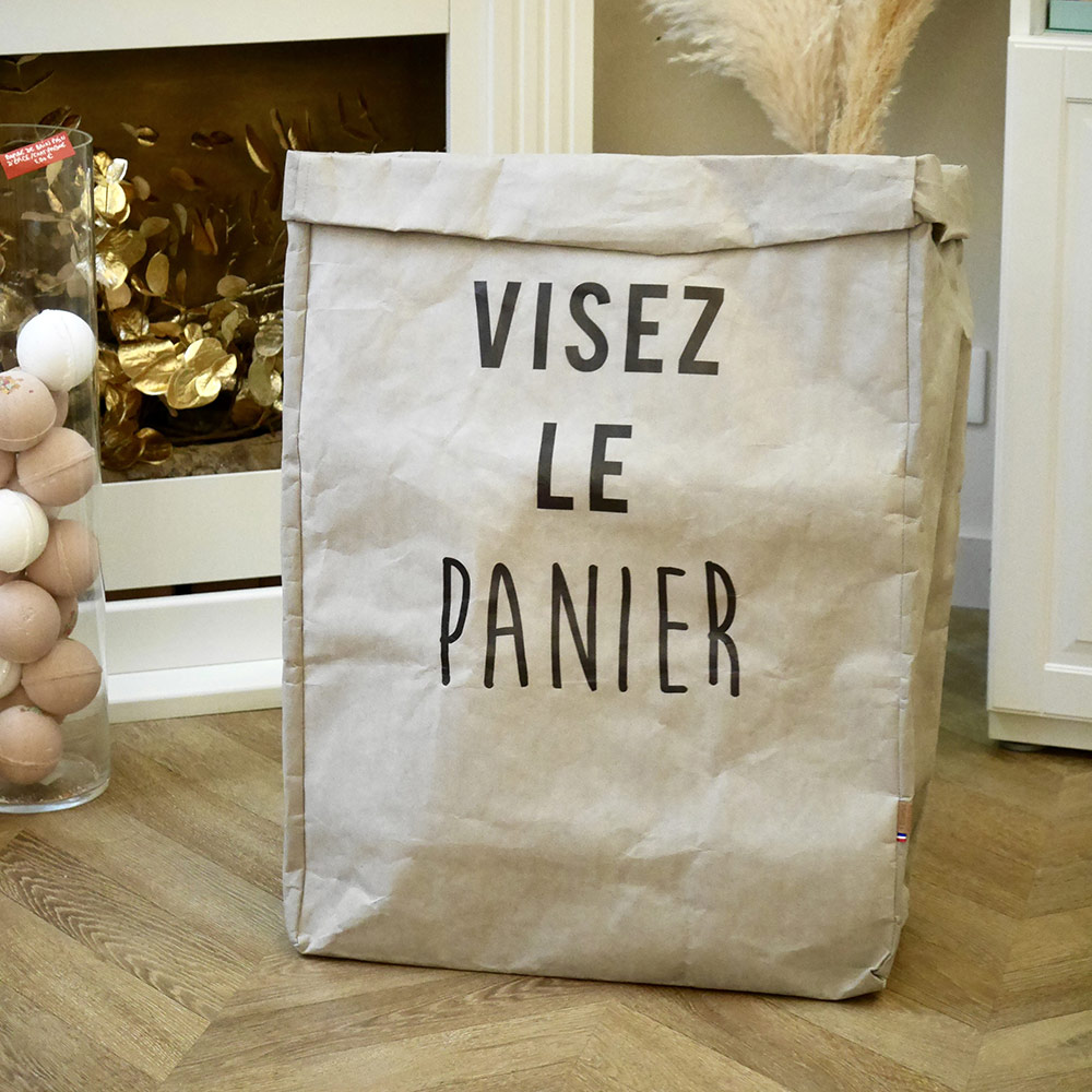 Panière à linge en cuir végétal XL