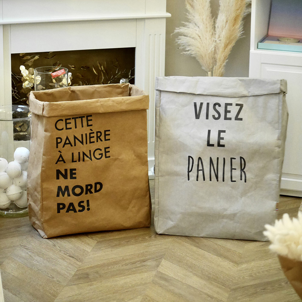 Panière à linge en cuir végétal XL – Image 3