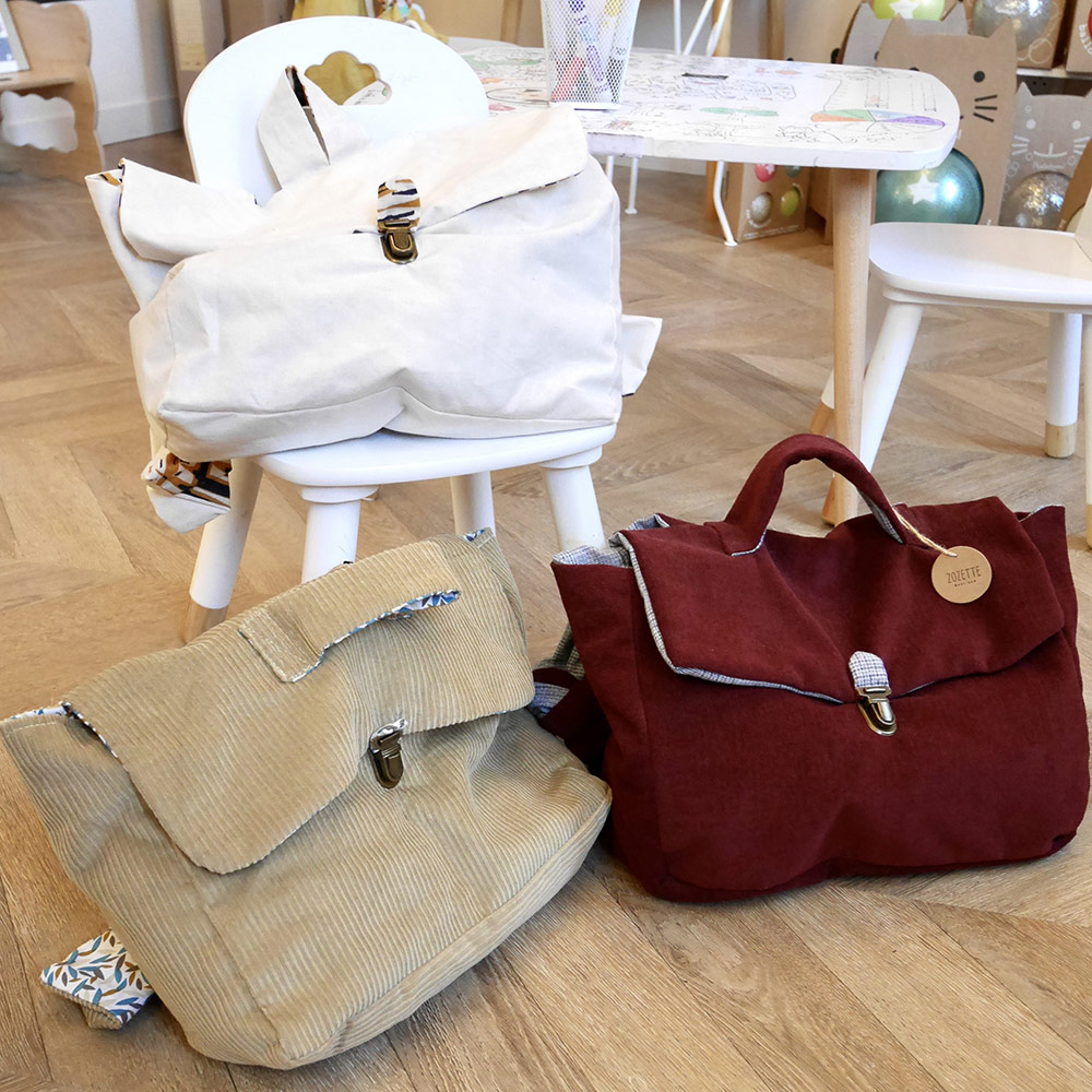 Cartable en tissu upcyclé – Image 11