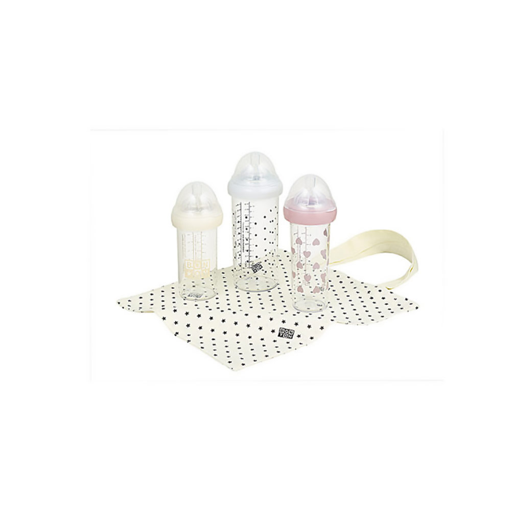 Set de 3 biberons Rose Bonton – Image 2