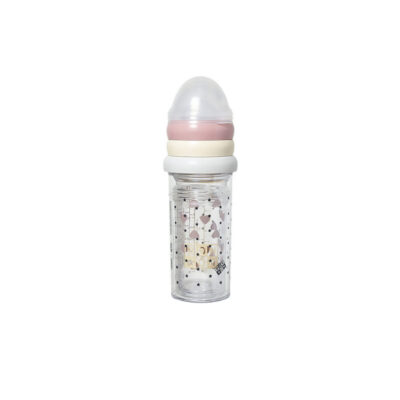 Set de 3 biberons Rose Bonton
