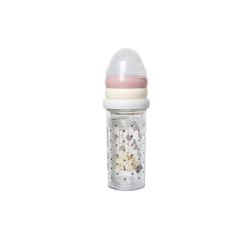 Set de 3 biberons Rose Bonton