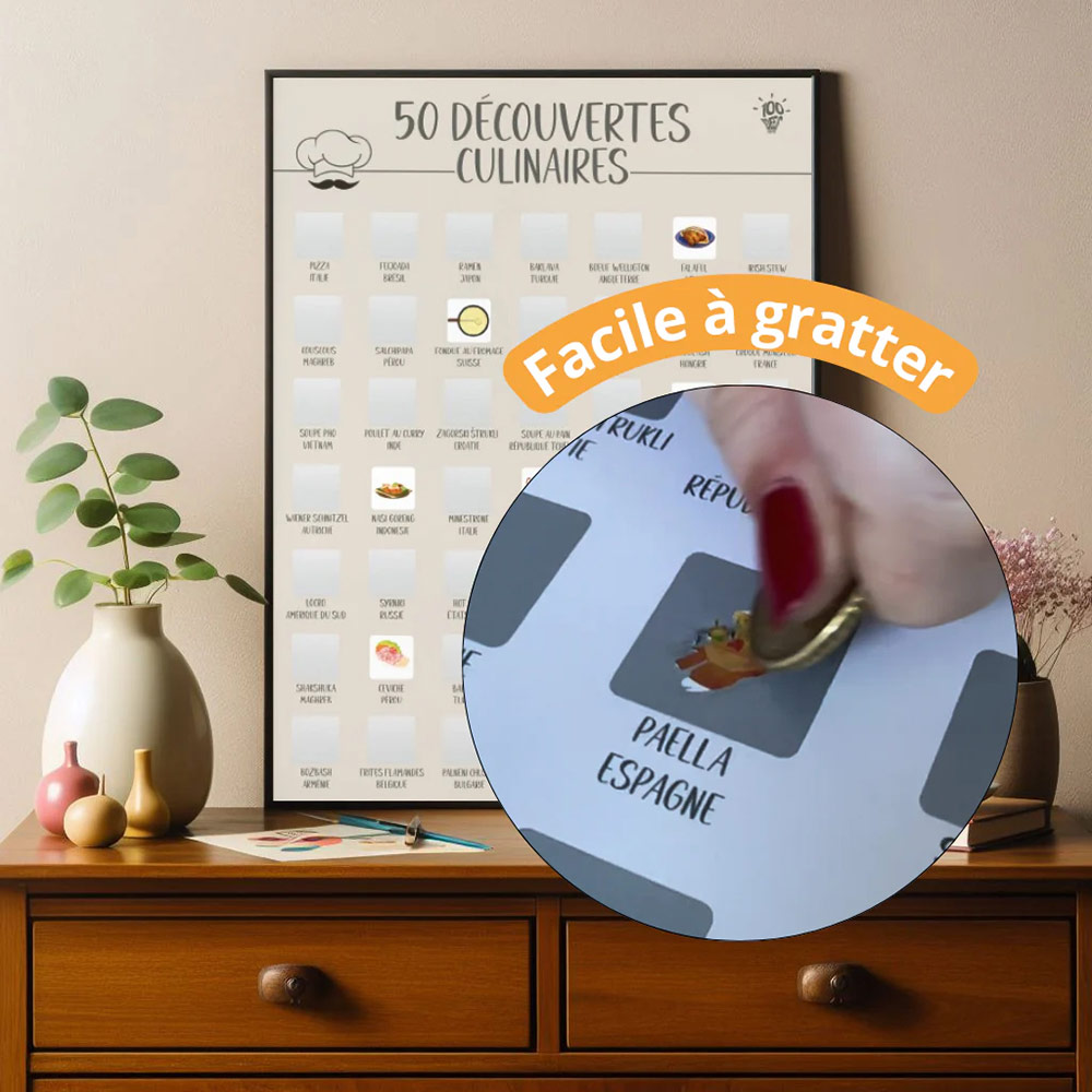 50 découvertes culinaires - Affiche à gratter – Image 4