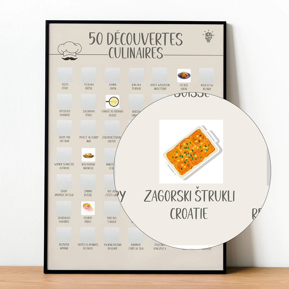 50 découvertes culinaires - Affiche à gratter – Image 3